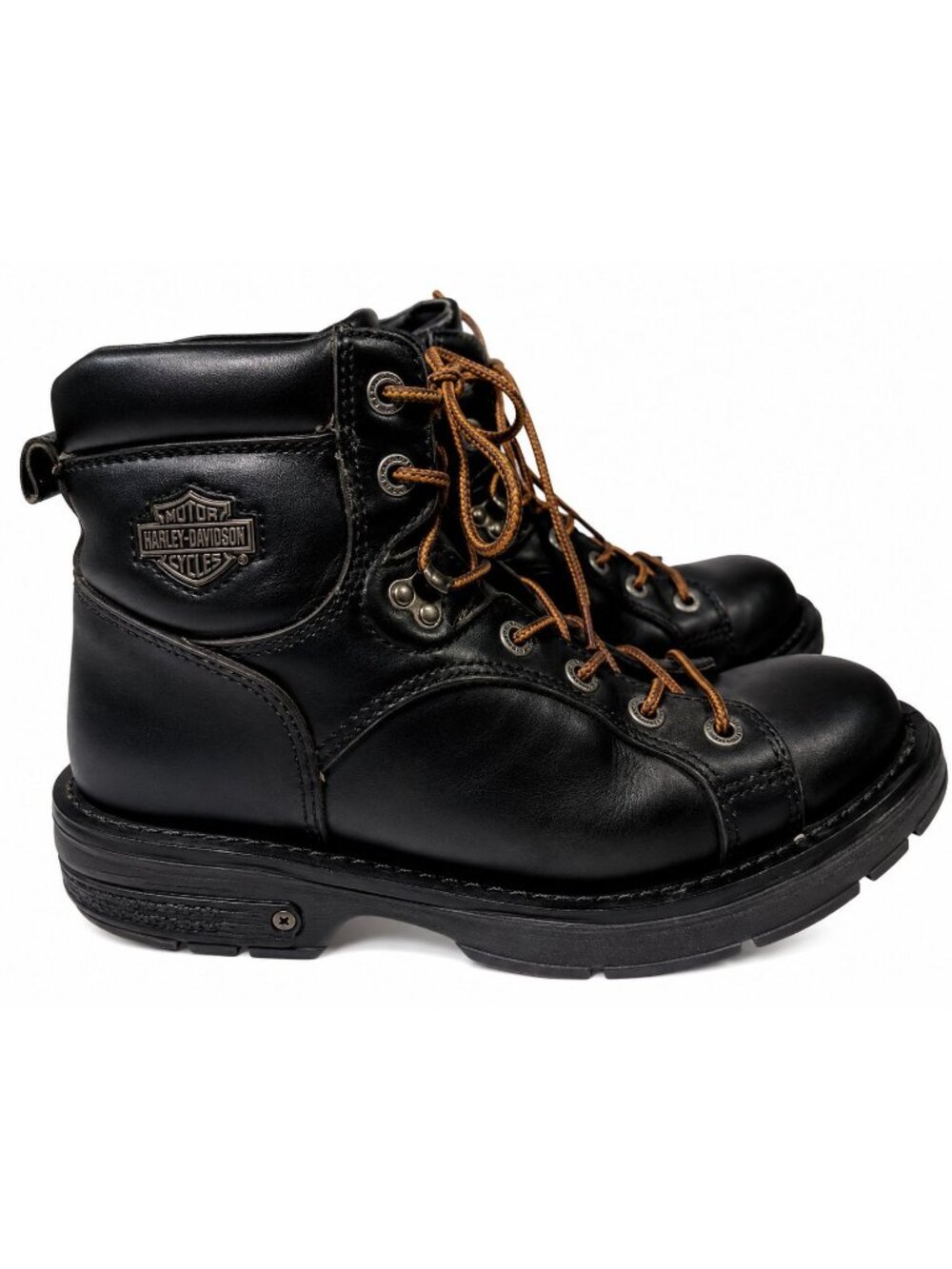 Harley Davidson Boots Womens Vintage y2K Black Leather Biker Boots 84078 Size: 8